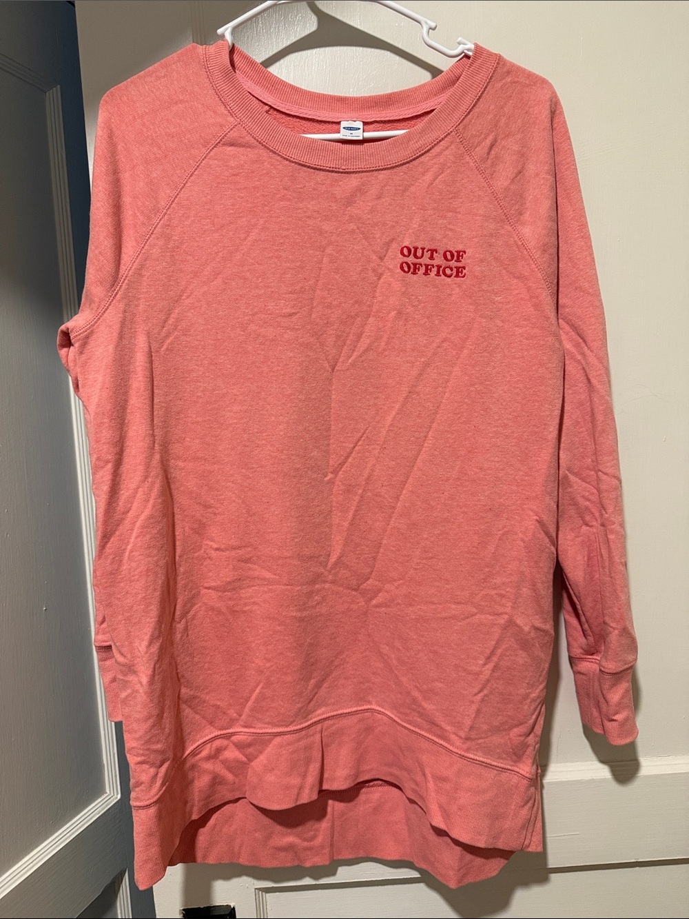 Old Navy Coral 'Out of Office' Sweatshirt Tunic